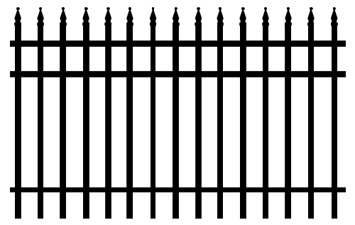 Charleston style aluminum fence detail - Model 305