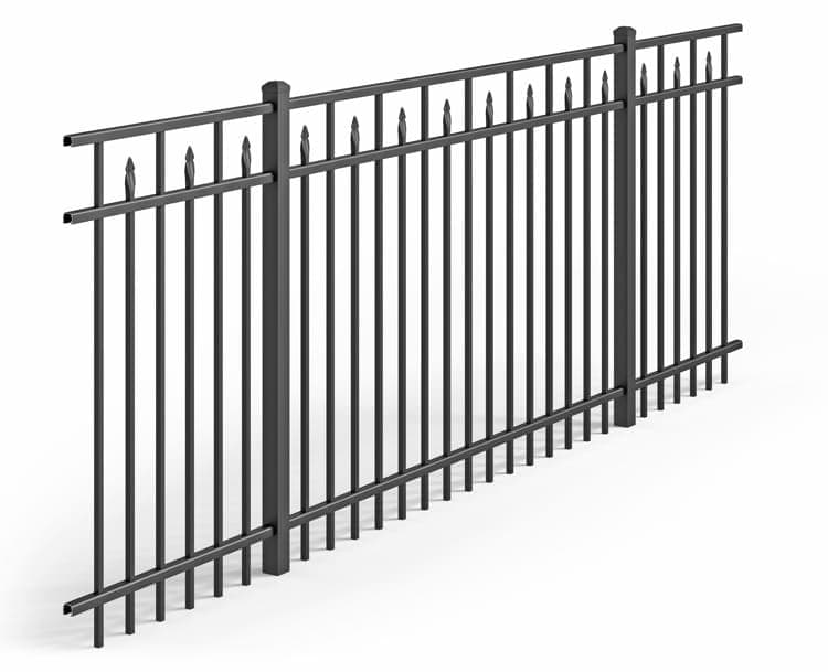 Savannah style aluminum fence close-up - Model 308