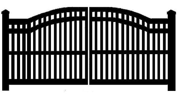 Aluminum estate gate with arched flat top