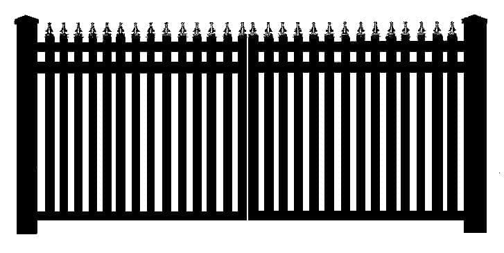 Aluminum gate straight picket - Charleston style Model 703