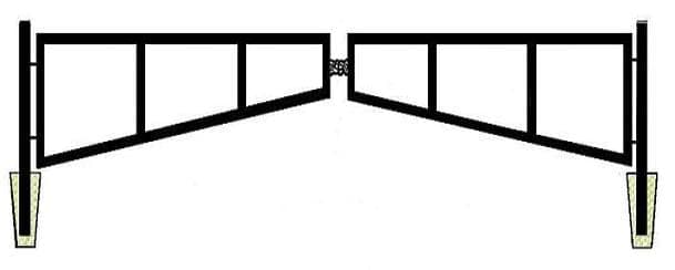 Barrier gate double swing design drawing