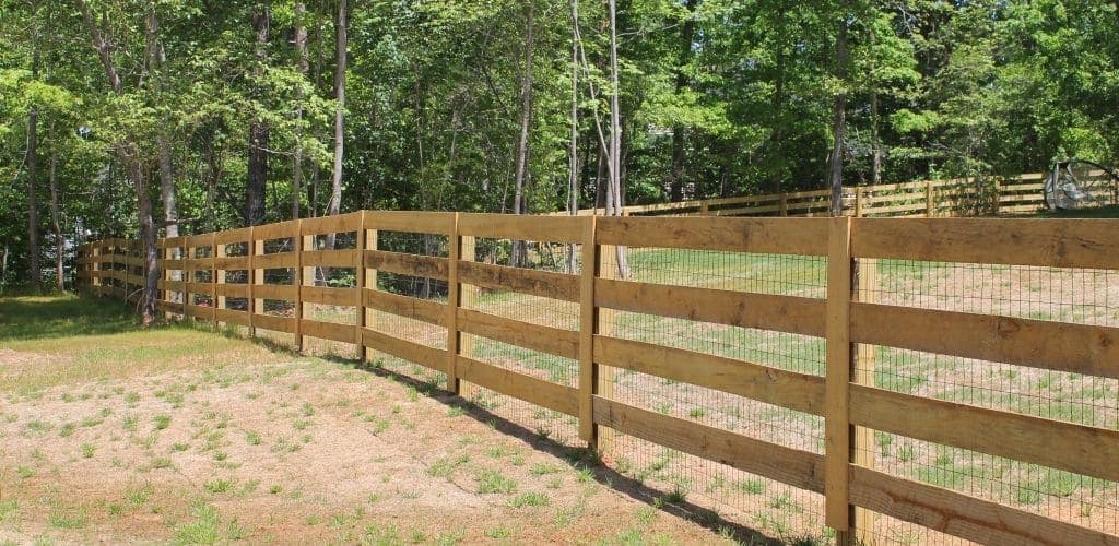 4-rail ranch style fence installation