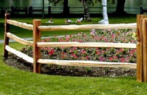 Split three rail fence - traditional cedar split rail design