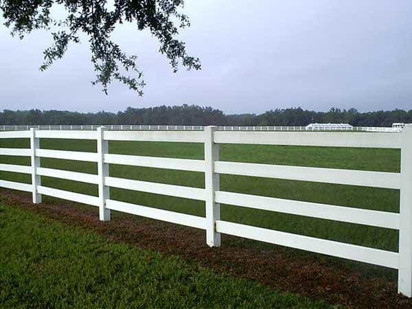 Vinyl four rail fence - premium maintenance-free design