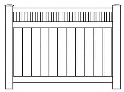 Hampton vinyl privacy fence installation - Model 404