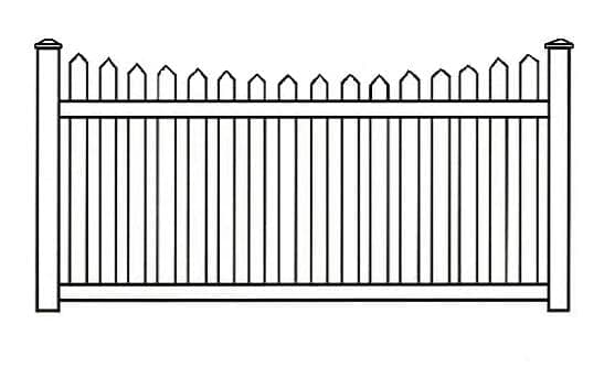 Melrose Scallop vinyl fence installation - Model 421