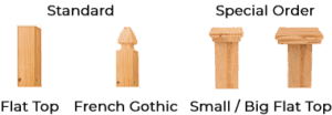 Wood fence post style and cap options